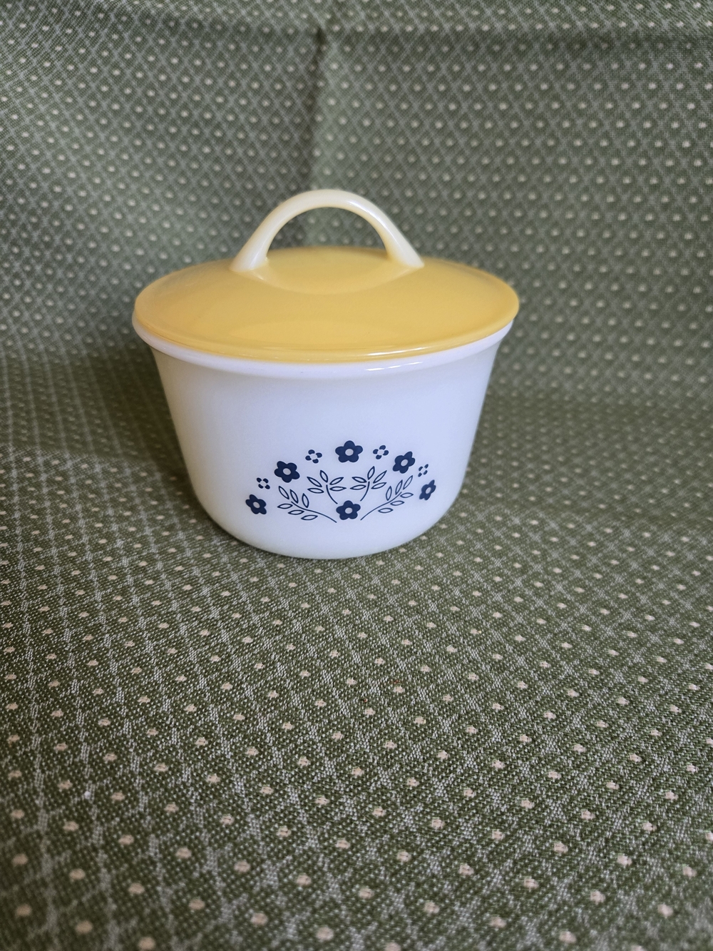Pyrex Summer Impressions Sugar Bowl With Lid Blue Floral - Vintage
